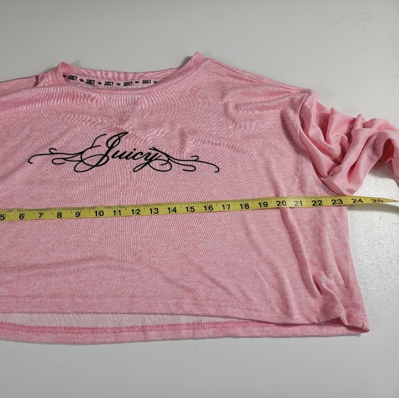 juicy by juicy couture Crop Top y2k soft Relaxed fit pink Long Sleeve XL - Picture 2 of 6